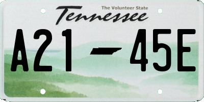 TN license plate A2145E