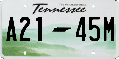 TN license plate A2145M