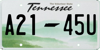 TN license plate A2145U