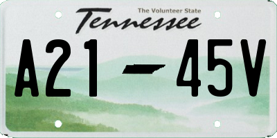 TN license plate A2145V
