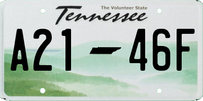 TN license plate A2146F