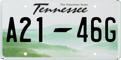 TN license plate A2146G