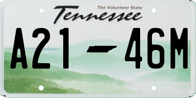 TN license plate A2146M