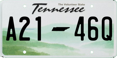 TN license plate A2146Q