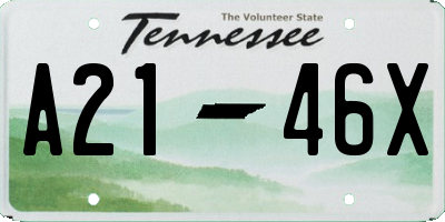 TN license plate A2146X