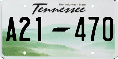 TN license plate A2147O