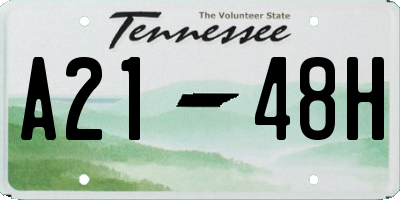 TN license plate A2148H