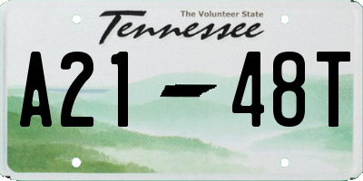 TN license plate A2148T