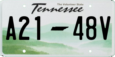 TN license plate A2148V