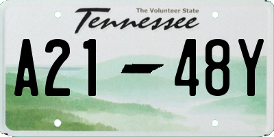 TN license plate A2148Y