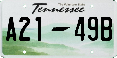 TN license plate A2149B