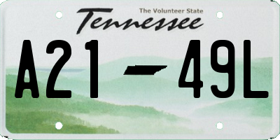 TN license plate A2149L
