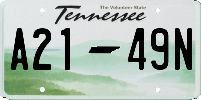 TN license plate A2149N