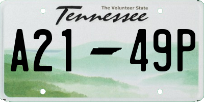 TN license plate A2149P