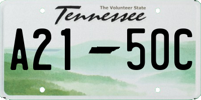 TN license plate A2150C