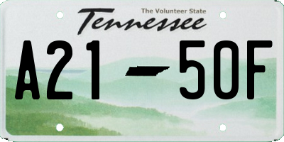 TN license plate A2150F