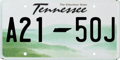 TN license plate A2150J