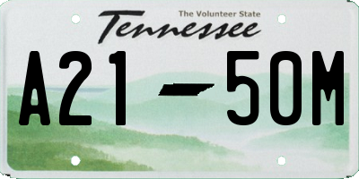 TN license plate A2150M