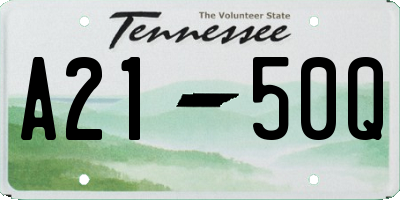 TN license plate A2150Q