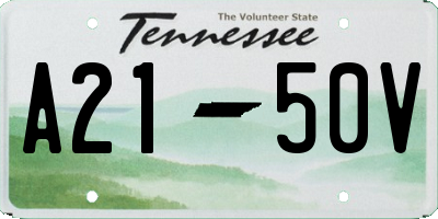 TN license plate A2150V