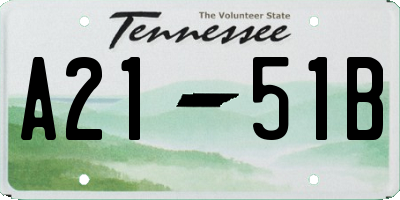 TN license plate A2151B