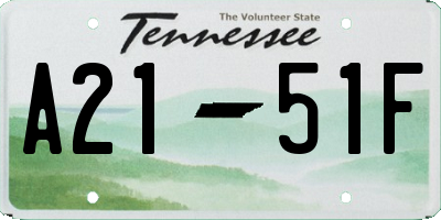 TN license plate A2151F