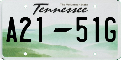 TN license plate A2151G