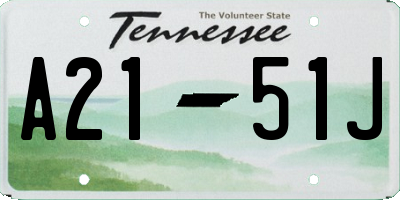 TN license plate A2151J