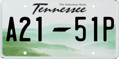 TN license plate A2151P