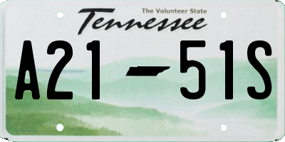 TN license plate A2151S