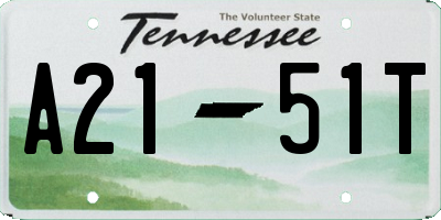 TN license plate A2151T