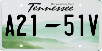 TN license plate A2151V