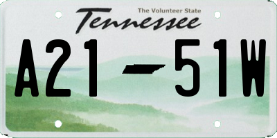 TN license plate A2151W