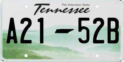 TN license plate A2152B