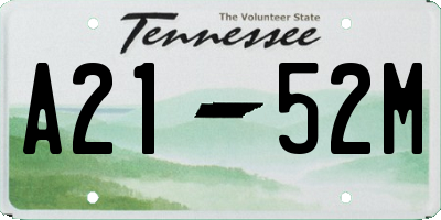 TN license plate A2152M