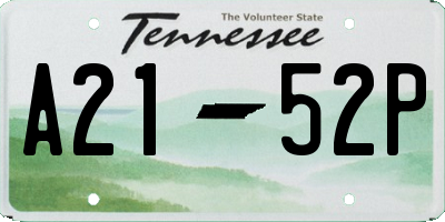 TN license plate A2152P