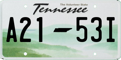 TN license plate A2153I