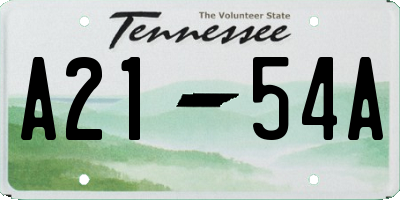 TN license plate A2154A