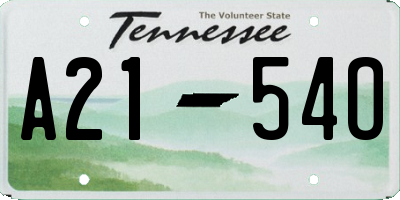 TN license plate A2154O