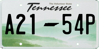 TN license plate A2154P