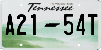 TN license plate A2154T