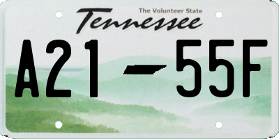 TN license plate A2155F