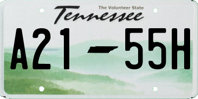 TN license plate A2155H