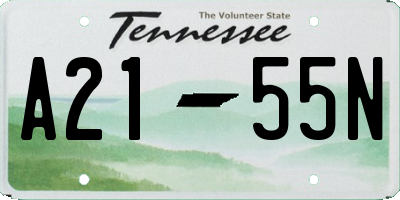 TN license plate A2155N