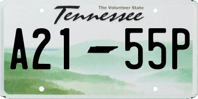 TN license plate A2155P