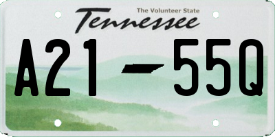 TN license plate A2155Q