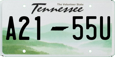 TN license plate A2155U