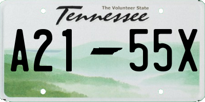 TN license plate A2155X