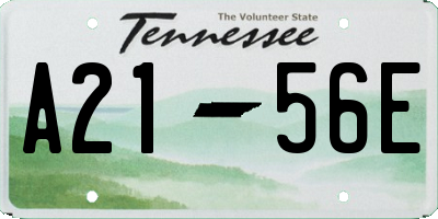 TN license plate A2156E