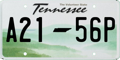 TN license plate A2156P